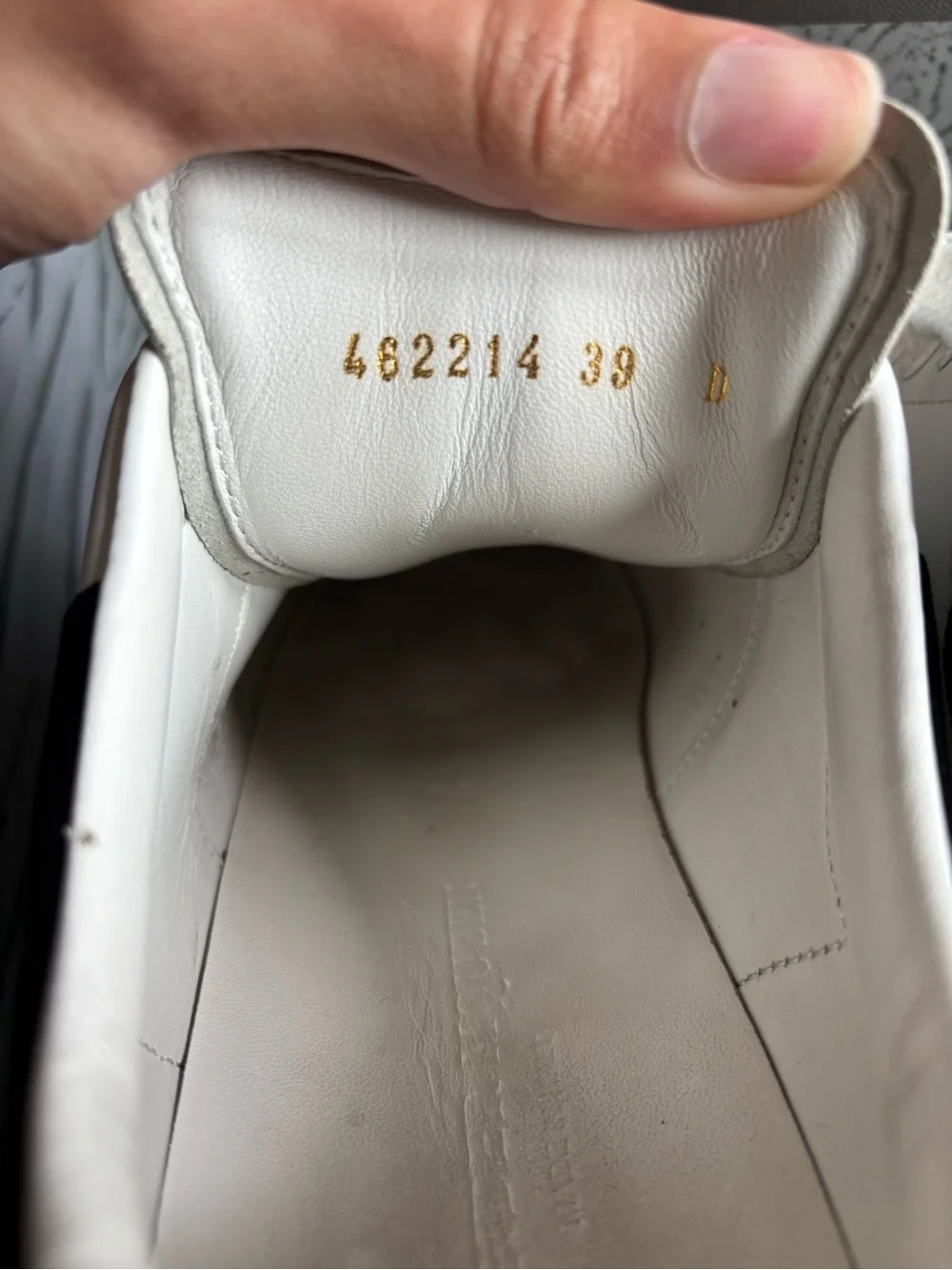 Alexander McQueen White Leather Sneakers with Black Heel Tab - Picture 5 of 11
